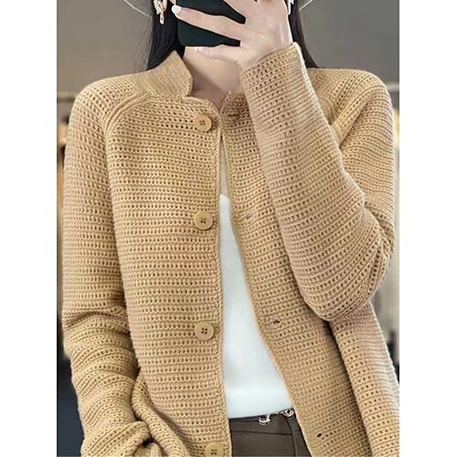 Mujer Cárdigan Escote Chino Cable Tejer Acrílico Botón De Punto Otoño Invierno Regular Exterior Diario Noche Moda Ropa de calle Casual Manga Larga Color sólido Negro Blanco Color Camello Tamaño Único
Mujer Cárdigan Escote Chino Cable Tejer Acrílico Botón De Punto Otoño Invierno Regular Exterior Diario Noche Moda Ropa de calle Casual Manga Larga Color sólido Negro Blanco Color Camello Tamaño Único