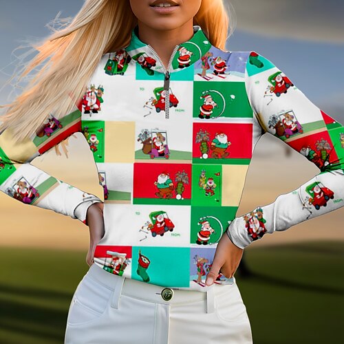 Polo para mujer Camisa de golf navideña Transpirable Secado rápido Dispersor de humedad Ropa de golf de manga larga Ropa de golf Ajuste regular Cremallera Cuello alto Estampado Primavera Otoño Tenis Golf Pickleball
Polo para mujer Camisa de golf navideña Transpirable Secado rápido Dispersor de humedad Ropa de golf de manga larga Ropa de golf Ajuste regular Cremallera Cuello alto Estampado Primavera Otoño Tenis Golf Pickleball