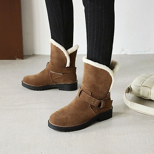 Women's Boots Snow Boots Combat Boots Daily Fleece Lined Booties Ankle Boots Chunky Heel Round Toe Fashion PU Loafer Solid Color Black Brown
Women's Boots Snow Boots Combat Boots Daily Fleece Lined Booties Ankle Boots Chunky Heel Round Toe Fashion PU Loafer Solid Color Black Brown