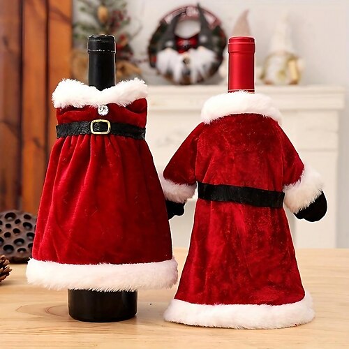 Funda para botella de vino navideña, bolsas de regalo para botellas de vino hechas a mano, decoraciones para fiestas navideñas, decoración navideña para botellas de vino tinto con forma de vestido, decoración navideña
Funda para botella de vino navideña, bolsas de regalo para botellas de vino hechas a mano, decoraciones para fiestas navideñas, decoración navideña para botellas de vino tinto con forma de vestido, decoración navideña