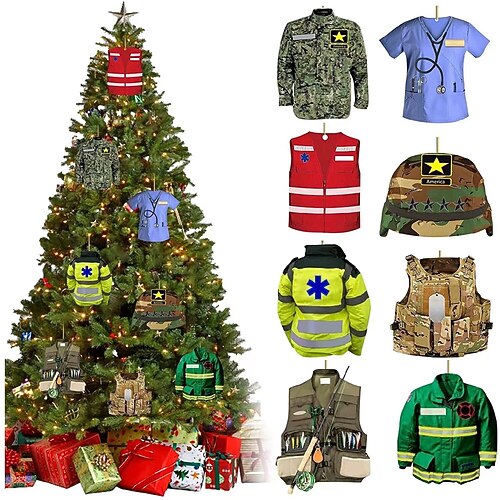Christmas Tree Ornament, New Year Decoration, Christmas Element Pendants, Occupation Apparel Pendants for Party Decorations, Home Decor Xmas Gift for Nurse Fireman Soldiers
Christmas Tree Ornament, New Year Decoration, Christmas Element Pendants, Occupation Apparel Pendants for Party Decorations, Home Decor Xmas Gift for Nurse Fireman Soldiers