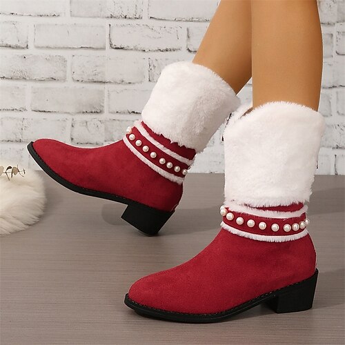 Femme Bottes Chaussures en daim Grandes Tailles Soirée Extérieur Noël Doublé en Polaire Bottes mi-mollet Talon Bottier Rétro Vintage Mode Pluche Daim Mocassins Bloc de couleur Rouge
Femme Bottes Chaussures en daim Grandes Tailles Soirée Extérieur Noël Doublé en Polaire Bottes mi-mollet Talon Bottier Rétro Vintage Mode Pluche Daim Mocassins Bloc de couleur Rouge