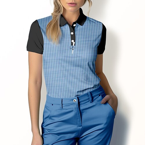 Mujer Camisas de polo Camiseta de golf Polo con botones Transpirable Secado rápido Dispersor de humedad Manga Corta Ropa de golf ropa de golf Ajuste regular Rayas Verano Tenis Golf pepinillo
Mujer Camisas de polo Camiseta de golf Polo con botones Transpirable Secado rápido Dispersor de humedad Manga Corta Ropa de golf ropa de golf Ajuste regular Rayas Verano Tenis Golf pepinillo