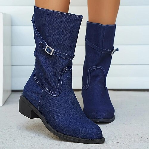 Mujer Botas Tallas Grandes Exterior Diario Botas a media pierna Hebilla Talón de bloque Tacón Cuadrado Dedo Puntiagudo Moda Minimalismo Estilo industrial Vaquero Mocasín Negro Azul
Mujer Botas Tallas Grandes Exterior Diario Botas a media pierna Hebilla Talón de bloque Tacón Cuadrado Dedo Puntiagudo Moda Minimalismo Estilo industrial Vaquero Mocasín Negro Azul