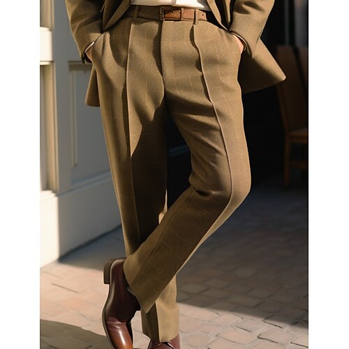 Homme pantalon de costume Pantalon Pantalon de costume Poche avant Jambe droite Plaid Confort Entreprise du quotidien Vacances Mode Chic et moderne Noir Marron
Homme pantalon de costume Pantalon Pantalon de costume Poche avant Jambe droite Plaid Confort Entreprise du quotidien Vacances Mode Chic et moderne Noir Marron