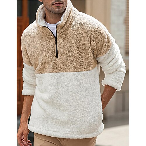 Herren Sweatshirt Pullover Fuzzy-Sherpa Sweatshirt mit Viertelreißverschluss Schwarz Marineblau Khaki Stehkragen Farbblock Sport Natur Täglich Festtage Strassenmode Basic Brautkleider schlicht
Herren Sweatshirt Pullover Fuzzy-Sherpa Sweatshirt mit Viertelreißverschluss Schwarz Marineblau Khaki Stehkragen Farbblock Sport Natur Täglich Festtage Strassenmode Basic Brautkleider schlicht