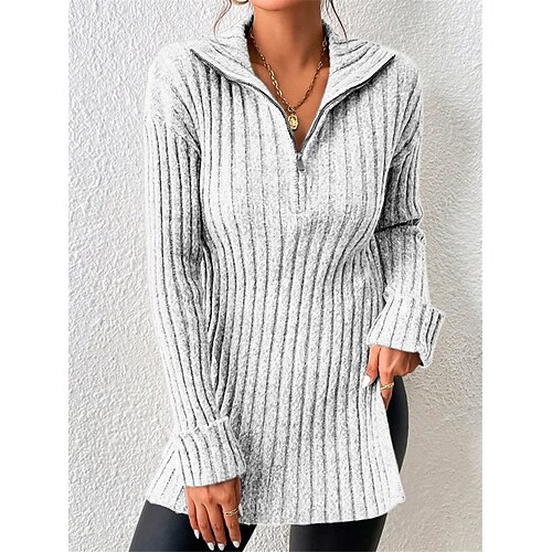 Pull Femme A côtes Tricoter Col de Chemise Polyester Zippé Fendu Tricoté Automne Hiver Longue Extérieur du quotidien Sortie mode Décontractées Flexible manche longue Couleur unie Noir Gris Clair Gris
Pull Femme A côtes Tricoter Col de Chemise Polyester Zippé Fendu Tricoté Automne Hiver Longue Extérieur du quotidien Sortie mode Décontractées Flexible manche longue Couleur unie Noir Gris Clair Gris
