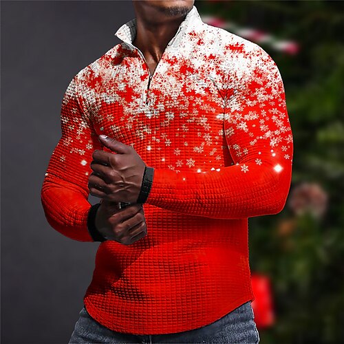 Schneeflocke Brautkleider schlicht Herren 3D Bedruckt Waffel-Poloshirt Zip Polo Golfpolo Outdoor Casual Strassenmode Weihnachten Waffelstoff Langarm Zip Polo-Shirts Rote Blau Herbst Winter S M L
Schneeflocke Brautkleider schlicht Herren 3D Bedruckt Waffel-Poloshirt Zip Polo Golfpolo Outdoor Casual Strassenmode Weihnachten Waffelstoff Langarm Zip Polo-Shirts Rote Blau Herbst Winter S M L