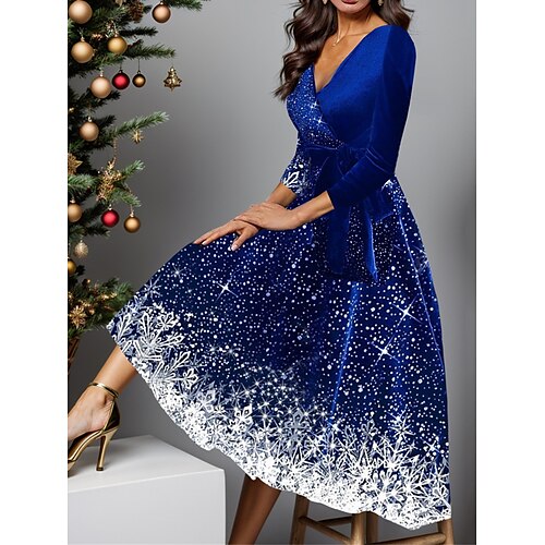 Robe mi-longue Femme robe soirée manche longue Printemps Automne Hiver - Mode Moderne Mature Patchwork Imprimer Imprime Col V robe hiver Noël robe demoiselle d honneur velvet 2023 Bleu S M L XL XXL
Robe mi-longue Femme robe soirée manche longue Printemps Automne Hiver - Mode Moderne Mature Patchwork Imprimer Imprime Col V robe hiver Noël robe demoiselle d honneur velvet 2023 Bleu S M L XL XXL