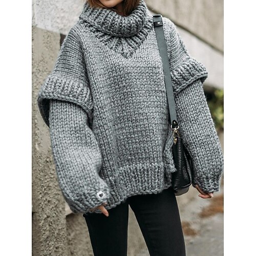 Women's Pullover Sweater Jumper Turtleneck Ribbed Knit Polyester Patchwork Fall Winter Regular Outdoor Daily Going out Stylish Casual Soft Long Sleeve Solid Color Black White Army Green S M L
Women's Pullover Sweater Jumper Turtleneck Ribbed Knit Polyester Patchwork Fall Winter Regular Outdoor Daily Going out Stylish Casual Soft Long Sleeve Solid Color Black White Army Green S M L