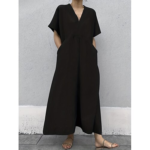 Combinaison Femme Taille haute Couleur unie Col V Entreprise Travail Vacances Ample Ample Manche Courte Tee-shirt Noir L Toutes les Saisons
Combinaison Femme Taille haute Couleur unie Col V Entreprise Travail Vacances Ample Ample Manche Courte Tee-shirt Noir L Toutes les Saisons