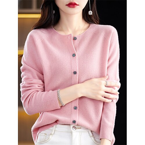 Damen Strickjacke Rundhalsausschnitt Gedrehtes Stricken Polyester Taste Strick Herbst Winter Standard Outdoor Täglich Ausgehen Modisch Strassenmode Brautkleider schlicht Langarm Feste Farbe Schwarz
Damen Strickjacke Rundhalsausschnitt Gedrehtes Stricken Polyester Taste Strick Herbst Winter Standard Outdoor Täglich Ausgehen Modisch Strassenmode Brautkleider schlicht Langarm Feste Farbe Schwarz