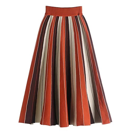 Jupe midi plissée en tricot pour femme, rayée, rouge foncé, jaune, bleu, orange, automneamp; tricot plissé d'hiver long mode élégant vacances quotidiennes s m l
Jupe midi plissée en tricot pour femme, rayée, rouge foncé, jaune, bleu, orange, automneamp; tricot plissé d'hiver long mode élégant vacances quotidiennes s m l