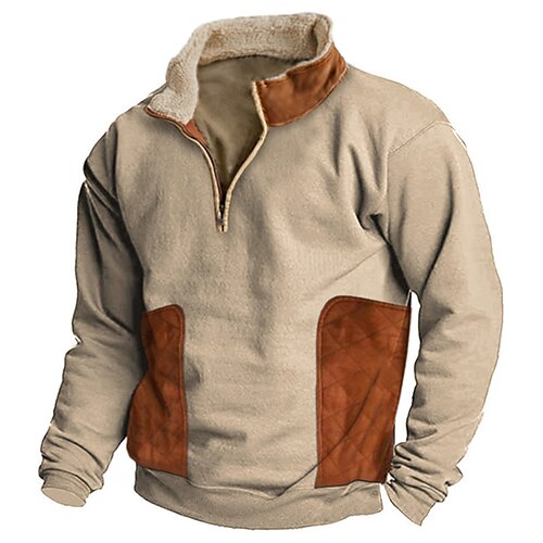 Homme Sweat shirt Sweat-shirt quart de fermeture éclair Kaki Demi fermeture éclair Bloc de couleur Patchwork Sport Loisir du quotidien Vacances basique Décontractées Polaire fine Automne hiver
Homme Sweat shirt Sweat-shirt quart de fermeture éclair Kaki Demi fermeture éclair Bloc de couleur Patchwork Sport Loisir du quotidien Vacances basique Décontractées Polaire fine Automne hiver