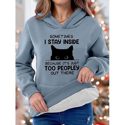 Damen Hoodie Sweatshirt Kapuze Zur Seite fahren Sherpa Innenfutter aus Fleece Katze Buchstabe Warm Fuzzy Vordertasche Bedruckt Gras-Grün Schwarz Rote Casual Sport Kapuzenpullover Langarm Oberteil
Damen Hoodie Sweatshirt Kapuze Zur Seite fahren Sherpa Innenfutter aus Fleece Katze Buchstabe Warm Fuzzy Vordertasche Bedruckt Gras-Grün Schwarz Rote Casual Sport Kapuzenpullover Langarm Oberteil