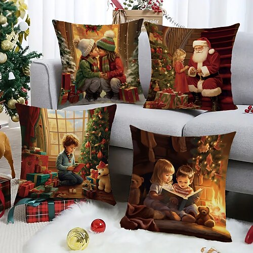 Weihnachtsdekorationen, doppelseitiger Kissenbezug, 4 Stück, Kinder, Weihnachtsmann, weich, dekorativ, quadratischer Kissenbezug, Kissenbezug für Schlafzimmer, Wohnzimmer, Sofa, Couch, Stuhl
Weihnachtsdekorationen, doppelseitiger Kissenbezug, 4 Stück, Kinder, Weihnachtsmann, weich, dekorativ, quadratischer Kissenbezug, Kissenbezug für Schlafzimmer, Wohnzimmer, Sofa, Couch, Stuhl
