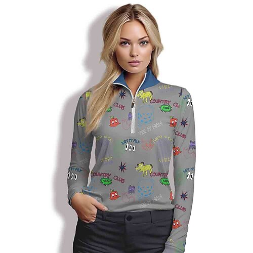 Damen poloshirt Golfhemd Atmungsaktiv Schnelltrocknend Feuchtigkeitsableitung Langarm Golfbekleidung Golfkleidung Regular Fit Zip Stehkragen Bedruckt Frühling Herbst Tennis Golfspiel Pickleball
Damen poloshirt Golfhemd Atmungsaktiv Schnelltrocknend Feuchtigkeitsableitung Langarm Golfbekleidung Golfkleidung Regular Fit Zip Stehkragen Bedruckt Frühling Herbst Tennis Golfspiel Pickleball