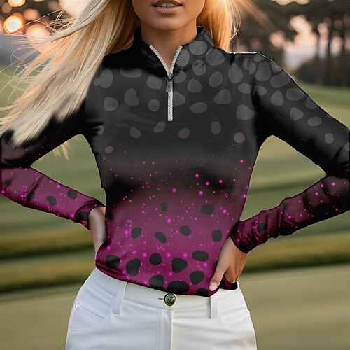 Damen poloshirt Golfhemd Atmungsaktiv Schnelltrocknend Feuchtigkeitsableitung Langarm Golfbekleidung Golfkleidung Regular Fit Zip Stehkragen Farbverläufe Frühling Herbst Tennis Golfspiel Pickleball
Damen poloshirt Golfhemd Atmungsaktiv Schnelltrocknend Feuchtigkeitsableitung Langarm Golfbekleidung Golfkleidung Regular Fit Zip Stehkragen Farbverläufe Frühling Herbst Tennis Golfspiel Pickleball
