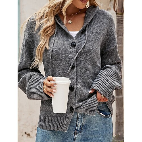 Damen Strickjacke Mit Kapuze Gerippt Stricken Alpakawolle Taste Herbst Winter Standard Outdoor Täglich Ausgehen Stilvoll Brautkleider schlicht Weich Langarm Feste Farbe Schwarz Weiß Grau S M L
Damen Strickjacke Mit Kapuze Gerippt Stricken Alpakawolle Taste Herbst Winter Standard Outdoor Täglich Ausgehen Stilvoll Brautkleider schlicht Weich Langarm Feste Farbe Schwarz Weiß Grau S M L