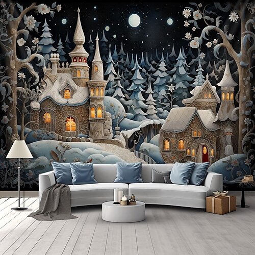 Christmas Snowy House Hanging Tapestry Wall Art Xmas Large Tapestry Mural Decor Photograph Backdrop Blanket Curtain Home Bedroom Living Room Decoration
Christmas Snowy House Hanging Tapestry Wall Art Xmas Large Tapestry Mural Decor Photograph Backdrop Blanket Curtain Home Bedroom Living Room Decoration