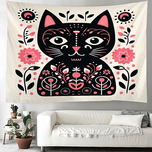 Tapiz colgante de arte popular de gato, arte de pared, tapiz grande, decoración mural, fotografía, telón de fondo, manta, cortina, hogar, dormitorio, sala de estar
Tapiz colgante de arte popular de gato, arte de pared, tapiz grande, decoración mural, fotografía, telón de fondo, manta, cortina, hogar, dormitorio, sala de estar