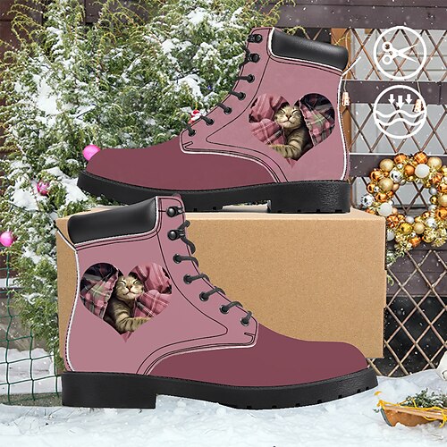 Botas femininas de Natal com gato dormindo em cama xadrez com estampa gráfica 3D, botas confortáveis com cadarços, à prova de vento e resistentes ao desgaste
Botas femininas de Natal com gato dormindo em cama xadrez com estampa gráfica 3D, botas confortáveis com cadarços, à prova de vento e resistentes ao desgaste