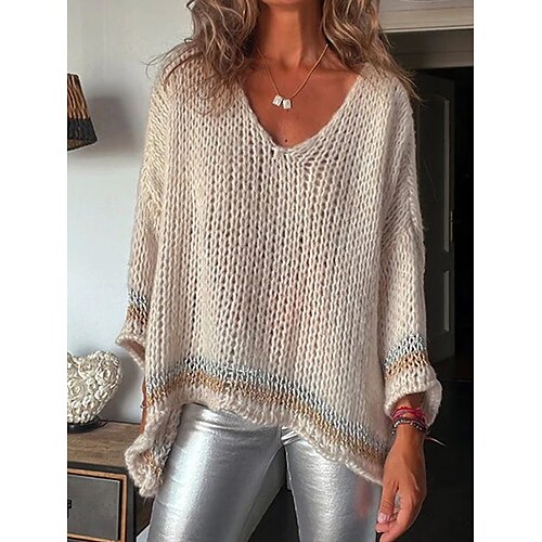 Damen Pullover V Ausschnitt Gehäkelt Stricken Polyester überdimensional Streifen Herbst Winter Standard Outdoor Täglich Ausgehen Stilvoll Brautkleider schlicht Weich Langarm Gestreift Khaki Grau S
Damen Pullover V Ausschnitt Gehäkelt Stricken Polyester überdimensional Streifen Herbst Winter Standard Outdoor Täglich Ausgehen Stilvoll Brautkleider schlicht Weich Langarm Gestreift Khaki Grau S