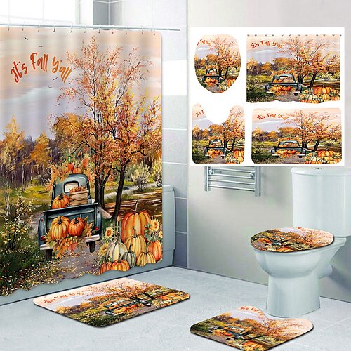 Juego de cortinas de ducha de 4 Uds., decoración moderna para el baño del hogar con alfombrilla de baño en forma de U y tapa de inodoro, alfombrilla y 12 ganchos
Juego de cortinas de ducha de 4 Uds., decoración moderna para el baño del hogar con alfombrilla de baño en forma de U y tapa de inodoro, alfombrilla y 12 ganchos
