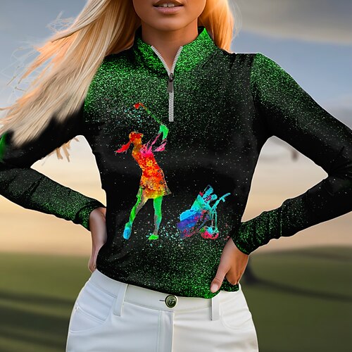 Mulheres Camisa polo de caminhada Camisa de golfe Respirável Secagem Rápida Pavio Humido Manga Longa Vestuário de golfe Roupas de golfe Normal Zíper Colarinho Alto Estampado Primavera Outono Tênis
Mulheres Camisa polo de caminhada Camisa de golfe Respirável Secagem Rápida Pavio Humido Manga Longa Vestuário de golfe Roupas de golfe Normal Zíper Colarinho Alto Estampado Primavera Outono Tênis