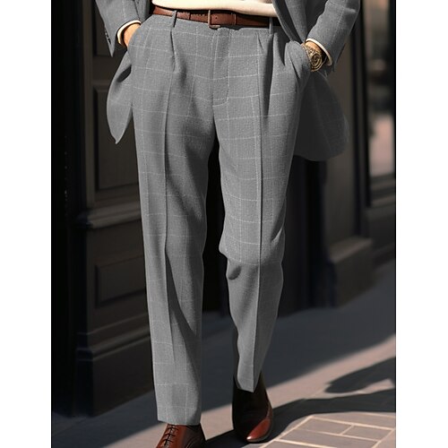 Hombre pantalones de traje Pantalones Pantalones de traje Bolsillo delantero Pierna recta Plaid Comodidad Negocio Diario Festivos Moda Moderno Negro Marrón
Hombre pantalones de traje Pantalones Pantalones de traje Bolsillo delantero Pierna recta Plaid Comodidad Negocio Diario Festivos Moda Moderno Negro Marrón