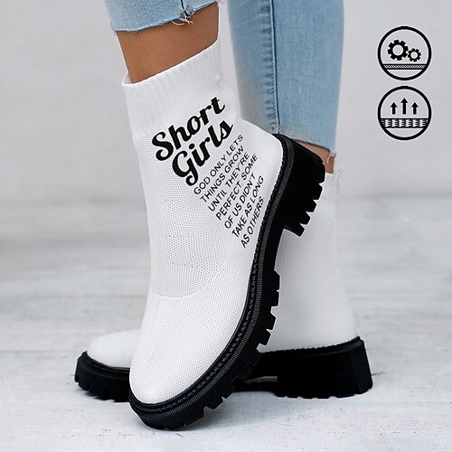 Botas femininas curtas para meninas com texto divertido e estampa gráfica confortáveis e adequadas para a pele
Botas femininas curtas para meninas com texto divertido e estampa gráfica confortáveis e adequadas para a pele
