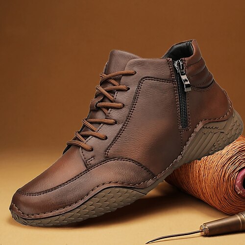 Hombre Botas Retro Zapatos hechos a mano Forro de Lana Zapatos de Paseo Vintage Casual Diario Cuero Templado Cómodo Antideslizante Botines / Hasta el Tobillo Cordones Negro Marrón Otoño Invierno
Hombre Botas Retro Zapatos hechos a mano Forro de Lana Zapatos de Paseo Vintage Casual Diario Cuero Templado Cómodo Antideslizante Botines / Hasta el Tobillo Cordones Negro Marrón Otoño Invierno