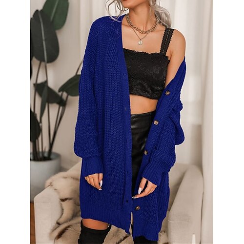 Mujer Cárdigan Escote en Pico Cable Tejer Acrílico Botón De Punto Otoño Invierno Largo Exterior Diario Noche Moda Ropa de calle Casual Manga Larga Color sólido Azul Piscina Verde Trébol S M L
Mujer Cárdigan Escote en Pico Cable Tejer Acrílico Botón De Punto Otoño Invierno Largo Exterior Diario Noche Moda Ropa de calle Casual Manga Larga Color sólido Azul Piscina Verde Trébol S M L