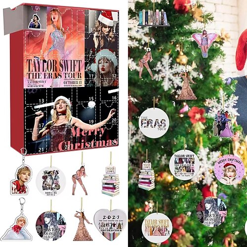 

1989 Christmas Advent Calendar 2023, Countdown Calendar for Kids Adult, 24 Days of Christmas Advent Calendar, Cute Cartoon Ornament Elf Decoration Keychain Xmas Vacation Gifts Idea