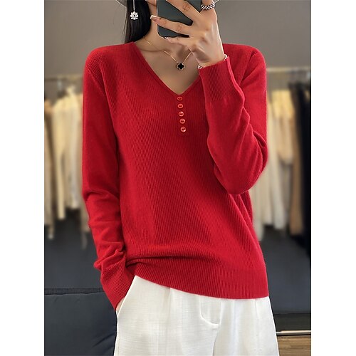 Pull Femme A côtes Tricoter Col V Polyester Bouton Tricoté Automne Hiver Normal Extérieur du quotidien Vacances Mode Vêtement de rue Décontractées manche longue Couleur unie Noir Blanche Vert Claire
Pull Femme A côtes Tricoter Col V Polyester Bouton Tricoté Automne Hiver Normal Extérieur du quotidien Vacances Mode Vêtement de rue Décontractées manche longue Couleur unie Noir Blanche Vert Claire
