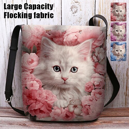 Mujer Bolso bandolera Bolsa de hombro Bolsa esponjosa Poliéster De Compras Diario Festivos Impresión Gran Capacidad Ligero Duradero Gato Flores Rosa Azul Morado
Mujer Bolso bandolera Bolsa de hombro Bolsa esponjosa Poliéster De Compras Diario Festivos Impresión Gran Capacidad Ligero Duradero Gato Flores Rosa Azul Morado