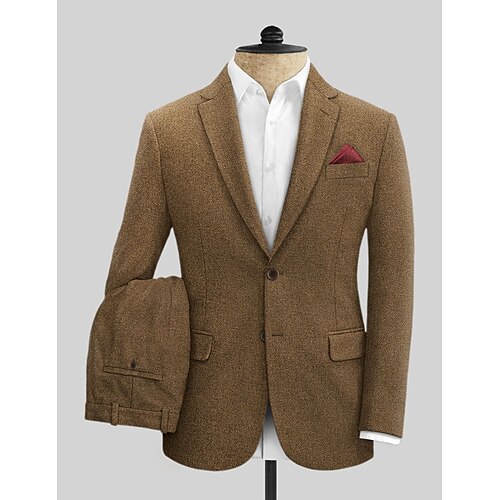 Brown Men's Wedding Tweed Suits Solid Colored 2 Piece Daily Plus Size Single Breasted Two-buttons 2023
Brown Men's Wedding Tweed Suits Solid Colored 2 Piece Daily Plus Size Single Breasted Two-buttons 2023