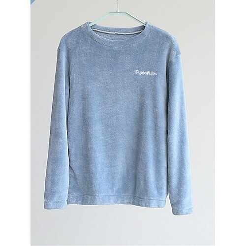 Women's Fleece Loungewear Top Letter Warm Simple Plush Home Street Daily Coral Fleece Coral Velvet Warm Breathable Crew Neck Long Sleeve Fall Winter Black White
Women's Fleece Loungewear Top Letter Warm Simple Plush Home Street Daily Coral Fleece Coral Velvet Warm Breathable Crew Neck Long Sleeve Fall Winter Black White
