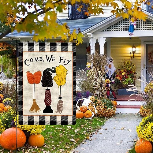 1 drapeau de jardin effrayant votre jardin avec ce drapeau de sorcière d'Halloween double face – 30,5 x 45,7 cm.
1 drapeau de jardin effrayant votre jardin avec ce drapeau de sorcière d'Halloween double face – 30,5 x 45,7 cm.