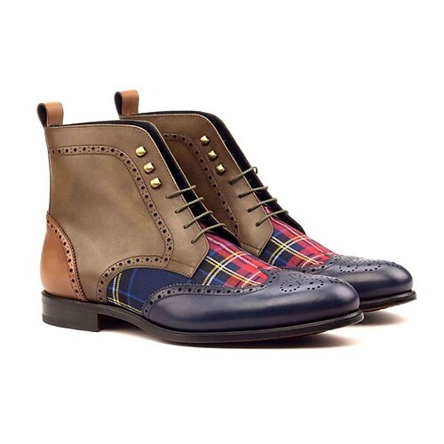Men's Boots Retro Formal Shoes Dress Shoes Walking British Daily PU Warm Massage Wear Resistance Booties / Ankle Boots Lace-up Yellow Blue Color Block Fall Winter
Men's Boots Retro Formal Shoes Dress Shoes Walking British Daily PU Warm Massage Wear Resistance Booties / Ankle Boots Lace-up Yellow Blue Color Block Fall Winter