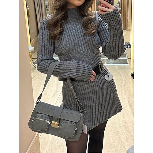 Mulheres Vestido de moletom Colarinho Chinês Estriado Tricotar Poliéster Tricotado Outono Inverno Longo Ao ar livre Diário Feriado Moda Roupa de rua Sensual Manga Longa Côr Sólida Preto Branco
Mulheres Vestido de moletom Colarinho Chinês Estriado Tricotar Poliéster Tricotado Outono Inverno Longo Ao ar livre Diário Feriado Moda Roupa de rua Sensual Manga Longa Côr Sólida Preto Branco