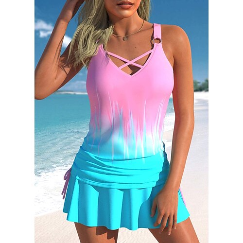 Mulheres Roupa de Banho Tankini 2 partes Normal roupa de banho 2 Peças Estampado Bloco de cor Rosa claro Malha Íntima Fatos de banho Sensual Roupa de Praia Verão
Mulheres Roupa de Banho Tankini 2 partes Normal roupa de banho 2 Peças Estampado Bloco de cor Rosa claro Malha Íntima Fatos de banho Sensual Roupa de Praia Verão
