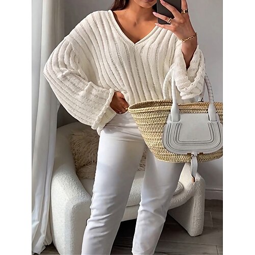 Women's Pullover Sweater Jumper V Neck Ribbed Knit Wool Knitted Fall Winter Regular Outdoor Daily Holiday Fashion Streetwear Casual Long Sleeve Solid Color White Orange Brown S M L
Women's Pullover Sweater Jumper V Neck Ribbed Knit Wool Knitted Fall Winter Regular Outdoor Daily Holiday Fashion Streetwear Casual Long Sleeve Solid Color White Orange Brown S M L