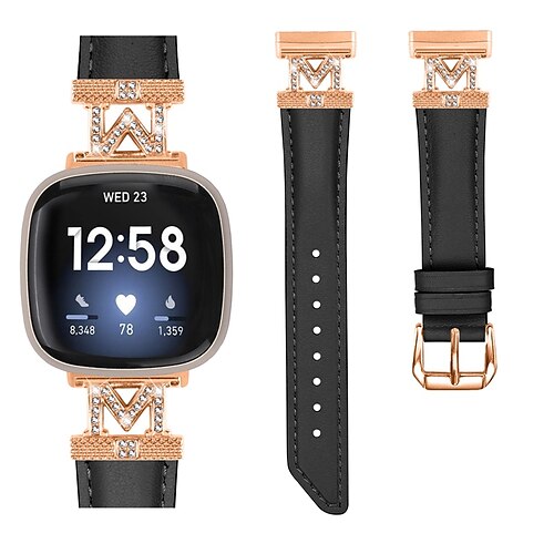 Smart Watch Band Compatible with Fitbit Versa 4, Sense 2, Versa 3, Sense Leather Smartwatch Strap Women Glitter Crystal Jewelry Bracelet Replacement Wristband
Smart Watch Band Compatible with Fitbit Versa 4, Sense 2, Versa 3, Sense Leather Smartwatch Strap Women Glitter Crystal Jewelry Bracelet Replacement Wristband