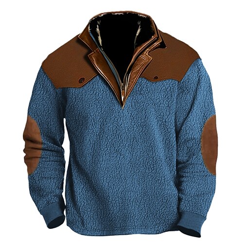 Homme Sweat shirt Laine Polaire Sweat-shirt quart de fermeture éclair Noir Bleu Marron Kaki Demi fermeture éclair Bloc de couleur Patchwork Sport Loisir du quotidien Vacances Vêtement de rue
Homme Sweat shirt Laine Polaire Sweat-shirt quart de fermeture éclair Noir Bleu Marron Kaki Demi fermeture éclair Bloc de couleur Patchwork Sport Loisir du quotidien Vacances Vêtement de rue