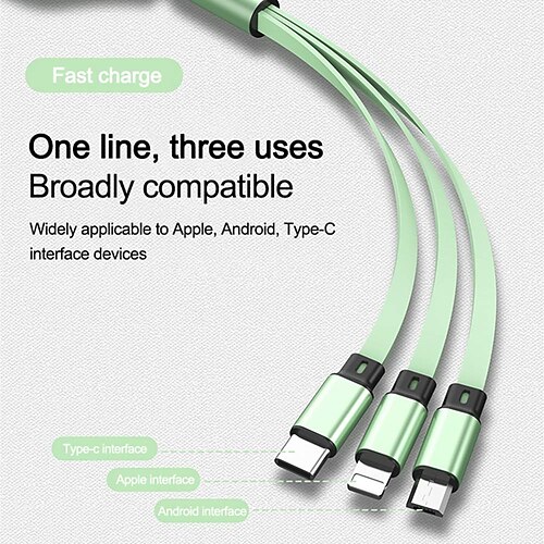 Multi Charging Cable 3 In 1 Retractable USB Cable Fast Charger Cord With IP/Type C/Micro USB Port
Multi Charging Cable 3 In 1 Retractable USB Cable Fast Charger Cord With IP/Type C/Micro USB Port