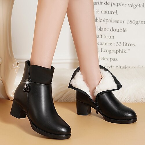 Mujer Botas Botas de nieve Exterior Diario Forrado con Lana Botines Botines Talón de bloque Tacón Cuadrado Dedo redondo Vintage Moda Elegante Cuero Sintético Cremallera Color sólido Negro
Mujer Botas Botas de nieve Exterior Diario Forrado con Lana Botines Botines Talón de bloque Tacón Cuadrado Dedo redondo Vintage Moda Elegante Cuero Sintético Cremallera Color sólido Negro