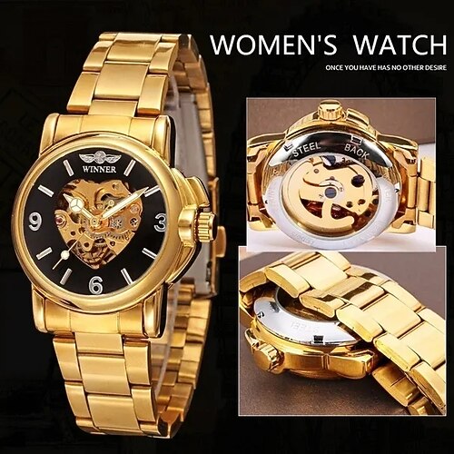 Relojes mecánicos automáticos con caja transparente de esqueleto simple dorado de lujo con pantalla de corazón para mujer ganador
Relojes mecánicos automáticos con caja transparente de esqueleto simple dorado de lujo con pantalla de corazón para mujer ganador