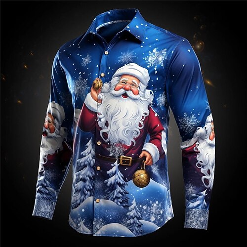 Papá Noel Casual Hombre Camisa Ropa Cotidiana Noche Otoño invierno Cuello Vuelto Manga Larga Azul Marino, Azul Real, Azul Piscina S, M, L Tejido elástico en 4 direcciones Camisa Navidad
Papá Noel Casual Hombre Camisa Ropa Cotidiana Noche Otoño invierno Cuello Vuelto Manga Larga Azul Marino, Azul Real, Azul Piscina S, M, L Tejido elástico en 4 direcciones Camisa Navidad