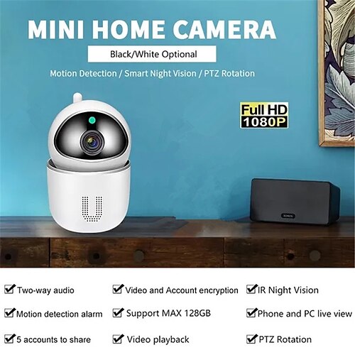 HD 1080p WLAN-Cloud-Kamera, IP-Cmara-Monitor, automatische Tracking-Überwachungskamera, kabellose Innen-CCTV-Netzwerküberwachung
HD 1080p WLAN-Cloud-Kamera, IP-Cmara-Monitor, automatische Tracking-Überwachungskamera, kabellose Innen-CCTV-Netzwerküberwachung